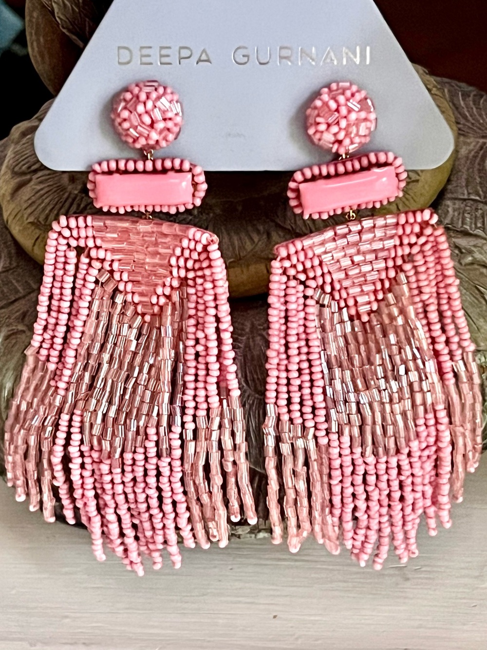 NWT Deepa Gurnani Beaded Fringe Chandeliers - Picture 15 of 16